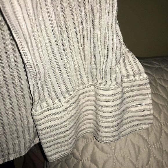 Men's Striped Shirt - White and Gray - Picture 8 of 10